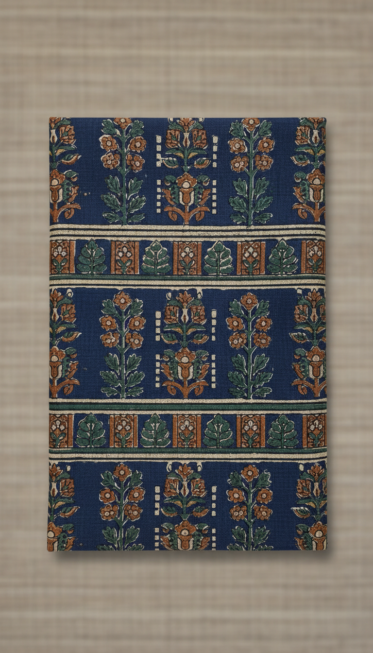 Block-Printed Indigo Cotton Throw Blanket