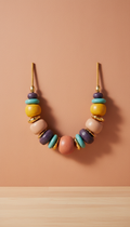 Beaded Statement Necklace with Glass Accents