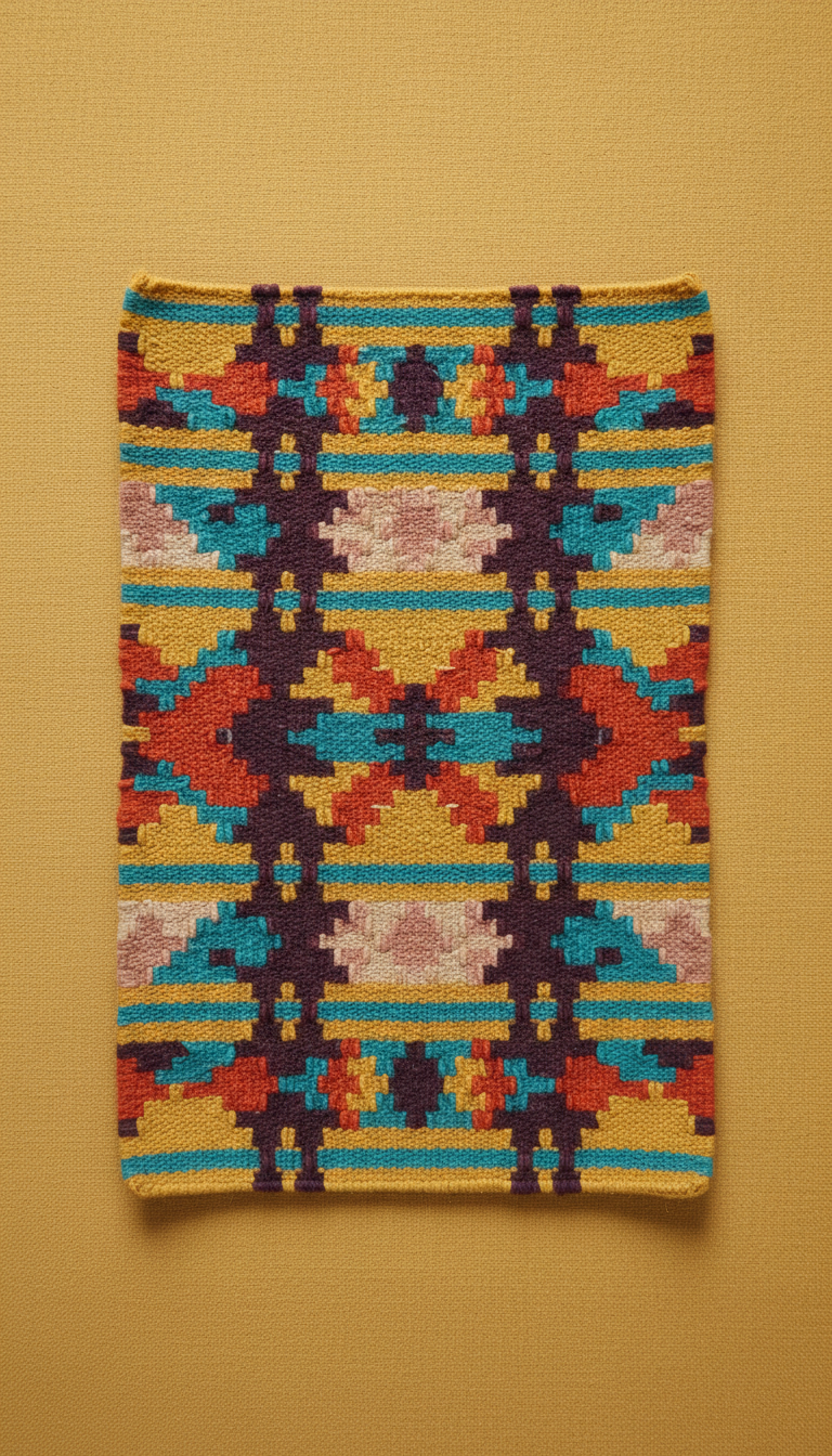 Handwoven Patterned Textile Throw