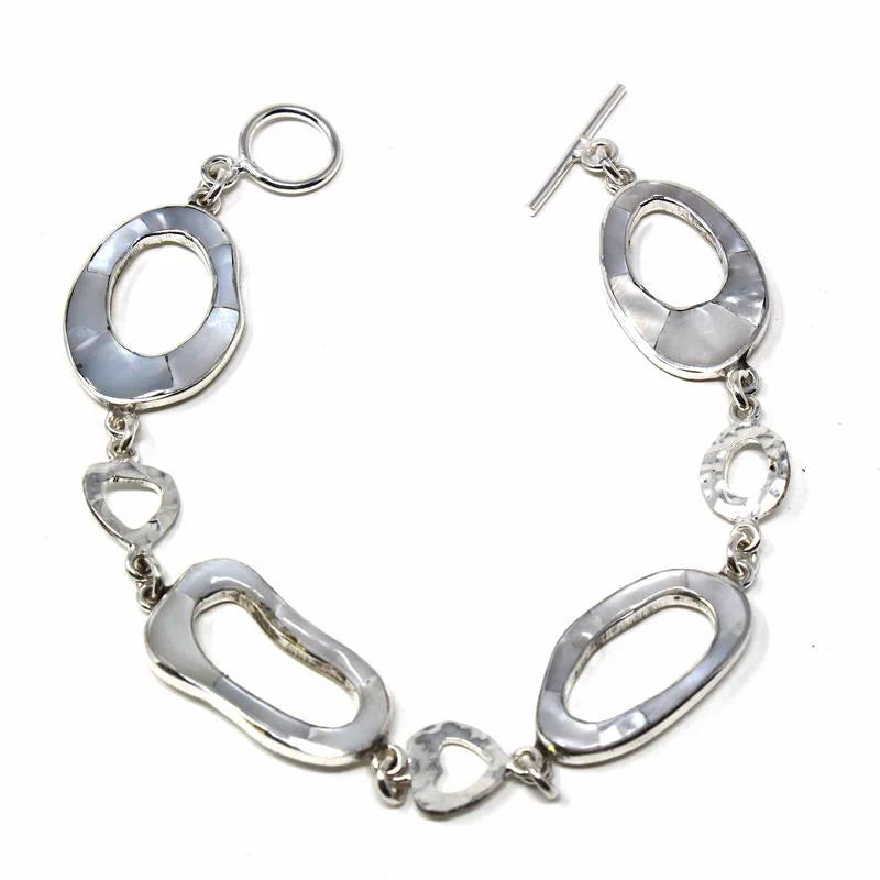 Mother-of-Pearl Circle Link Bracelet