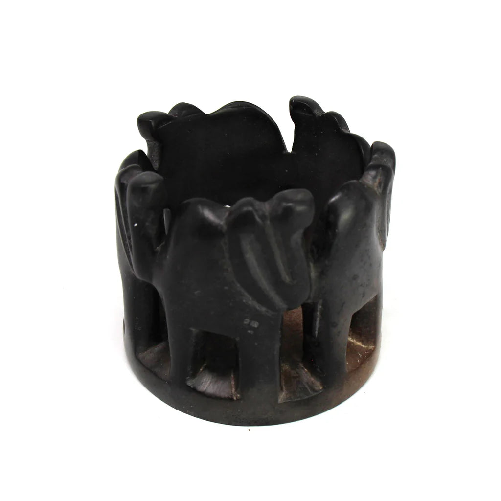 Circle of Elephants Soapstone Sculpture, 3 to 3.5-inch
