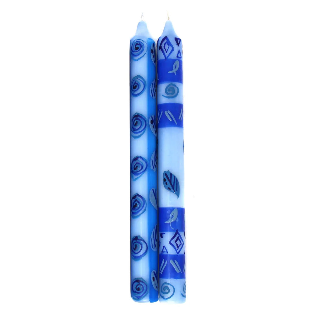 Tall Hand Painted Candles - Pair -Feruzi Design