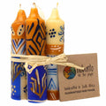 Hand-Painted 4" Dinner or Shabbat Candles, Set of 4 (Durra Design)