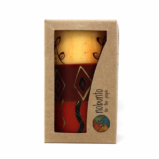 SINGLE BOXED HAND-PAINTED PILLAR CANDLE - BONGAZI DESIGN