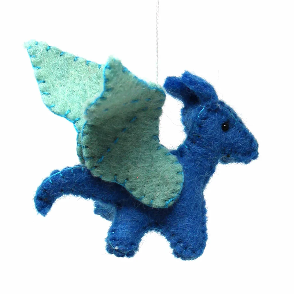 Handmade Felt Dragon Baby Mobile – Nursery Decor, Fair Trade
