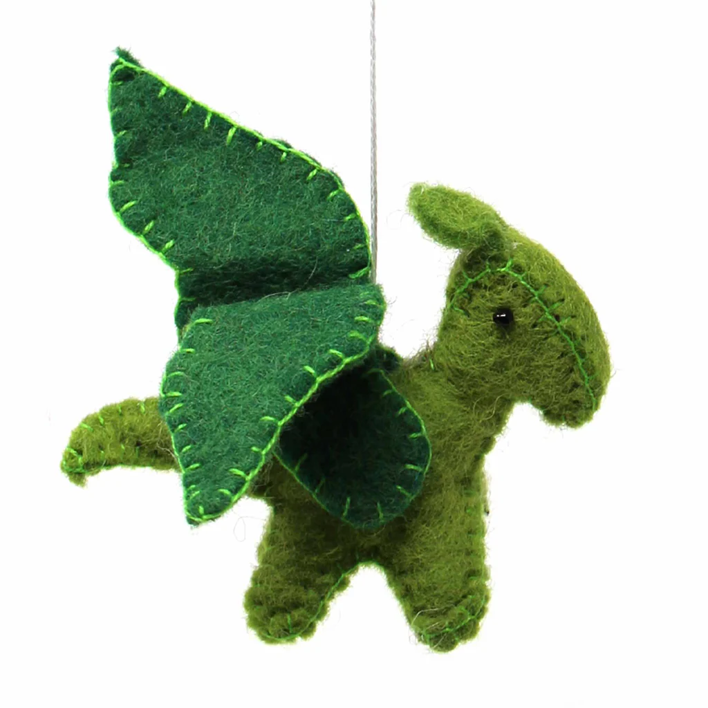 Handmade Felt Dragon Baby Mobile – Nursery Decor, Fair Trade