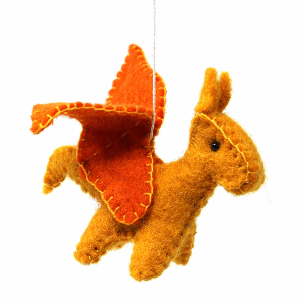 Handmade Felt Dragon Baby Mobile – Nursery Decor, Fair Trade