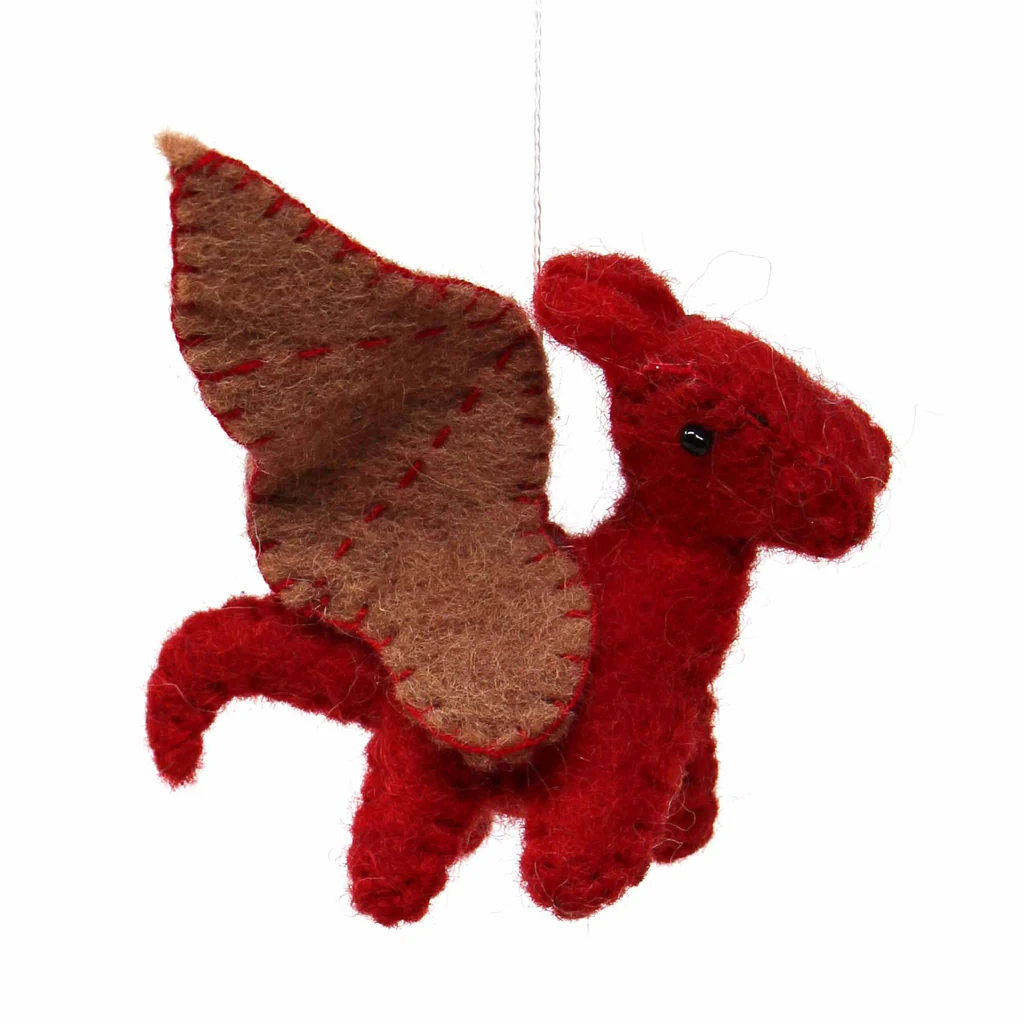 Handmade Felt Dragon Baby Mobile – Nursery Decor, Fair Trade