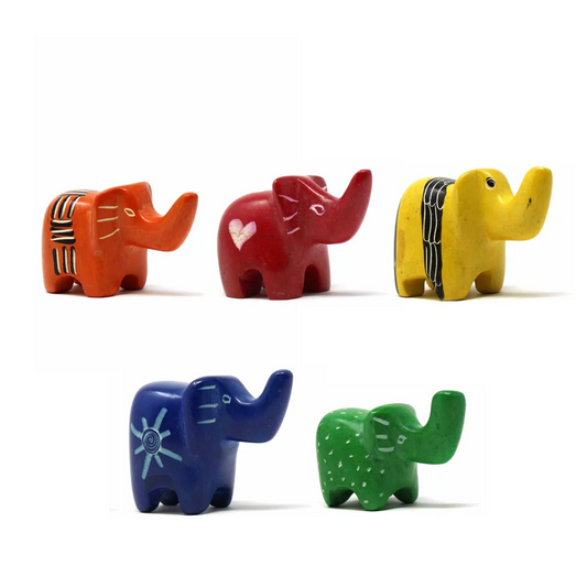 SOAPSTONE TINY ANIMAL TRINKETS - ASSORTED PACK OF 5 COLORS