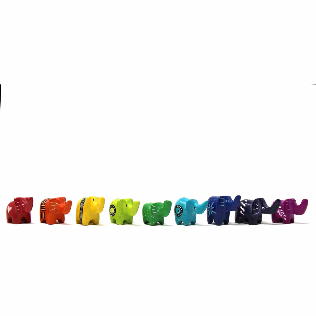 SOAPSTONE TINY ANIMAL TRINKETS - ASSORTED PACK OF 5 COLORS