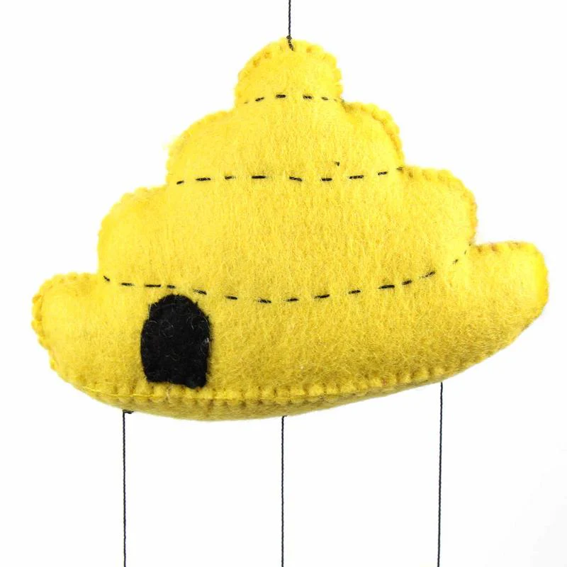 Handmade Felt Beehive Baby Mobile – Nursery Decor, Fair Trade