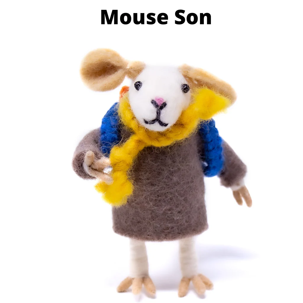 Family of Mice Handmade Felt Collectibles, Set of Five