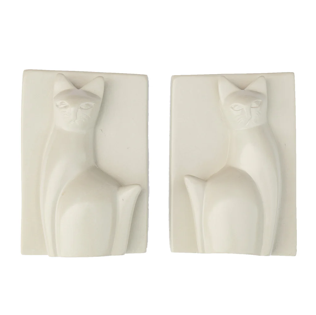 SOAPSTONE MAJESTIC SITTING CAT BOOKENDS