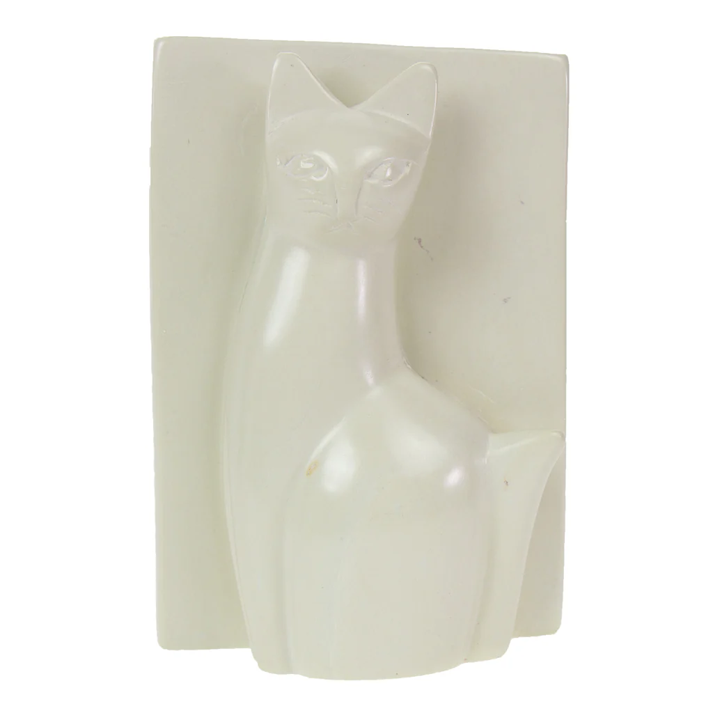 SOAPSTONE MAJESTIC SITTING CAT BOOKENDS