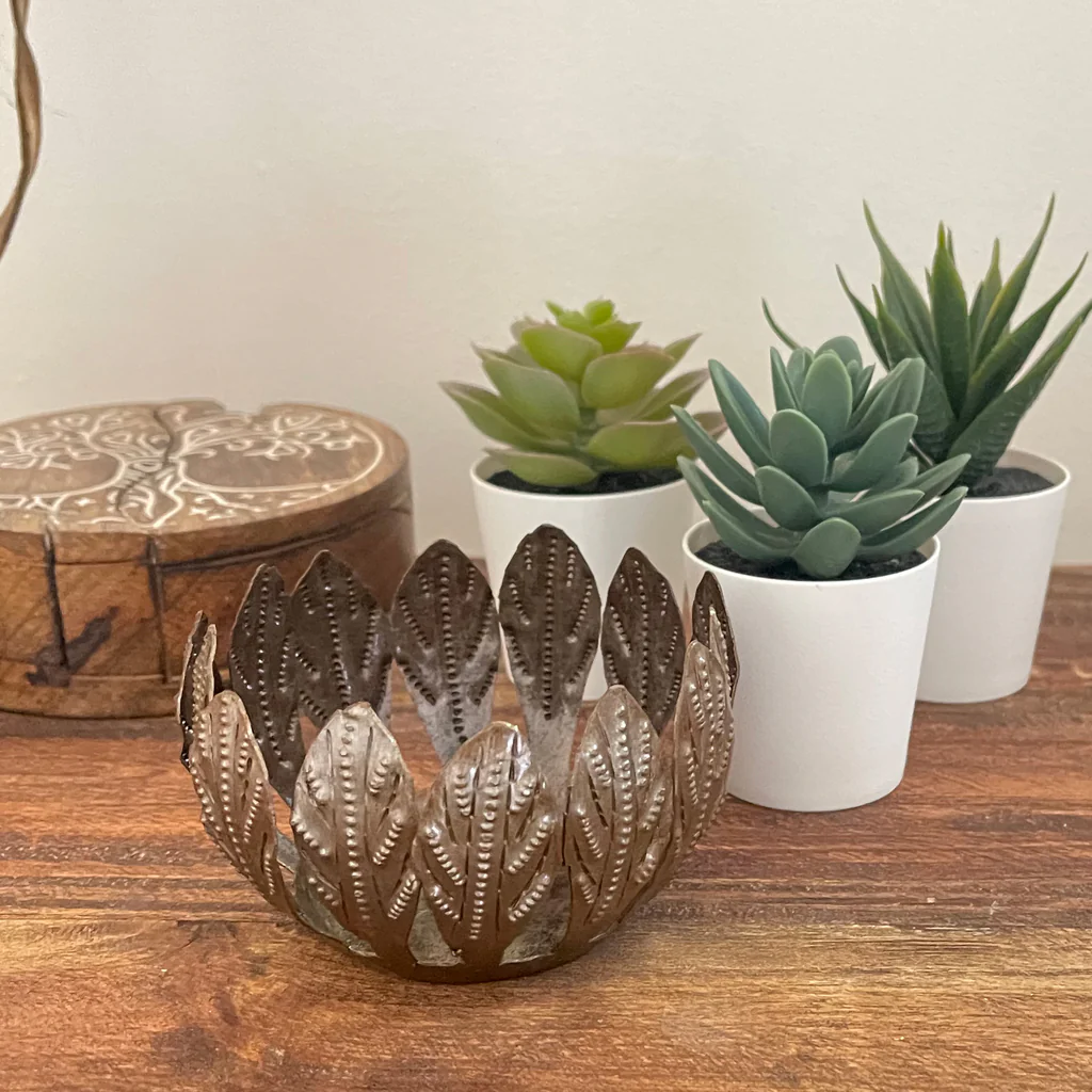 DECORATIVE DRUM ART BOWL OR VOTIVE