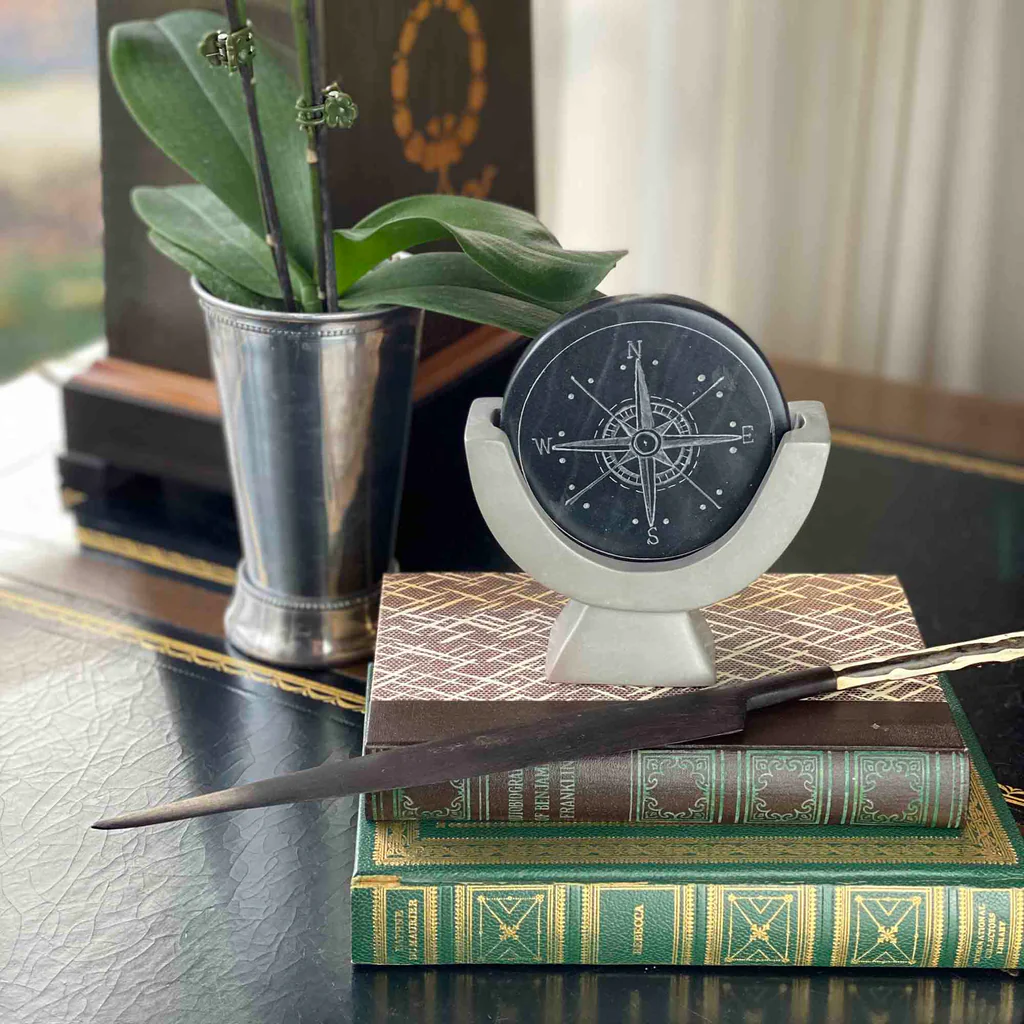 COMPASS SOAPSTONE SCULPTURE