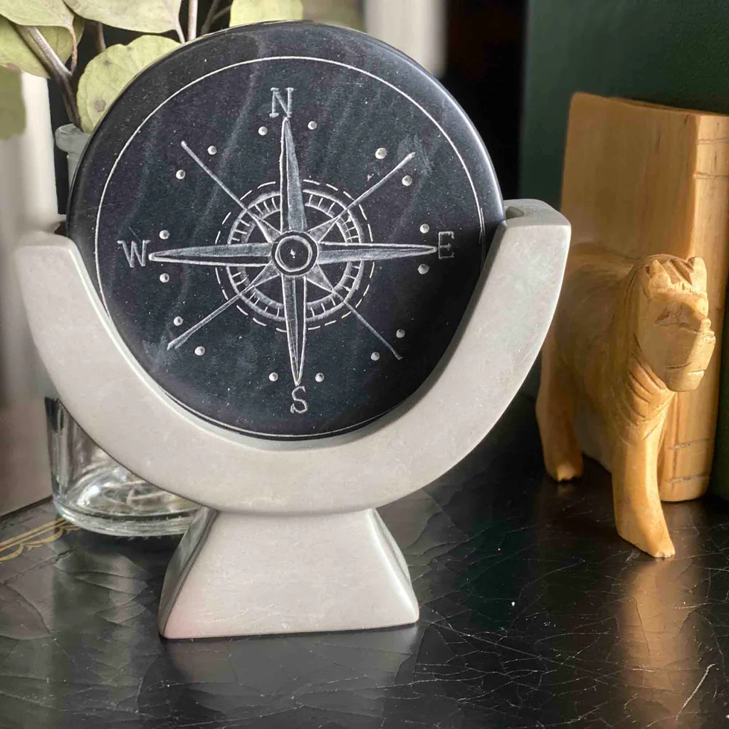 COMPASS SOAPSTONE SCULPTURE