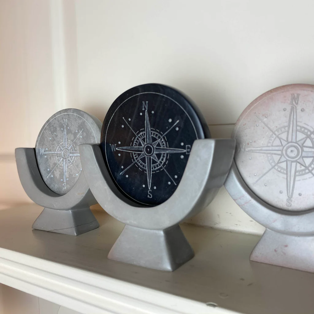 COMPASS SOAPSTONE SCULPTURE