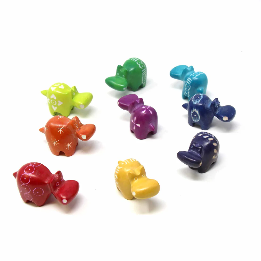 SOAPSTONE TINY ANIMAL TRINKETS - ASSORTED PACK OF 5 COLORS