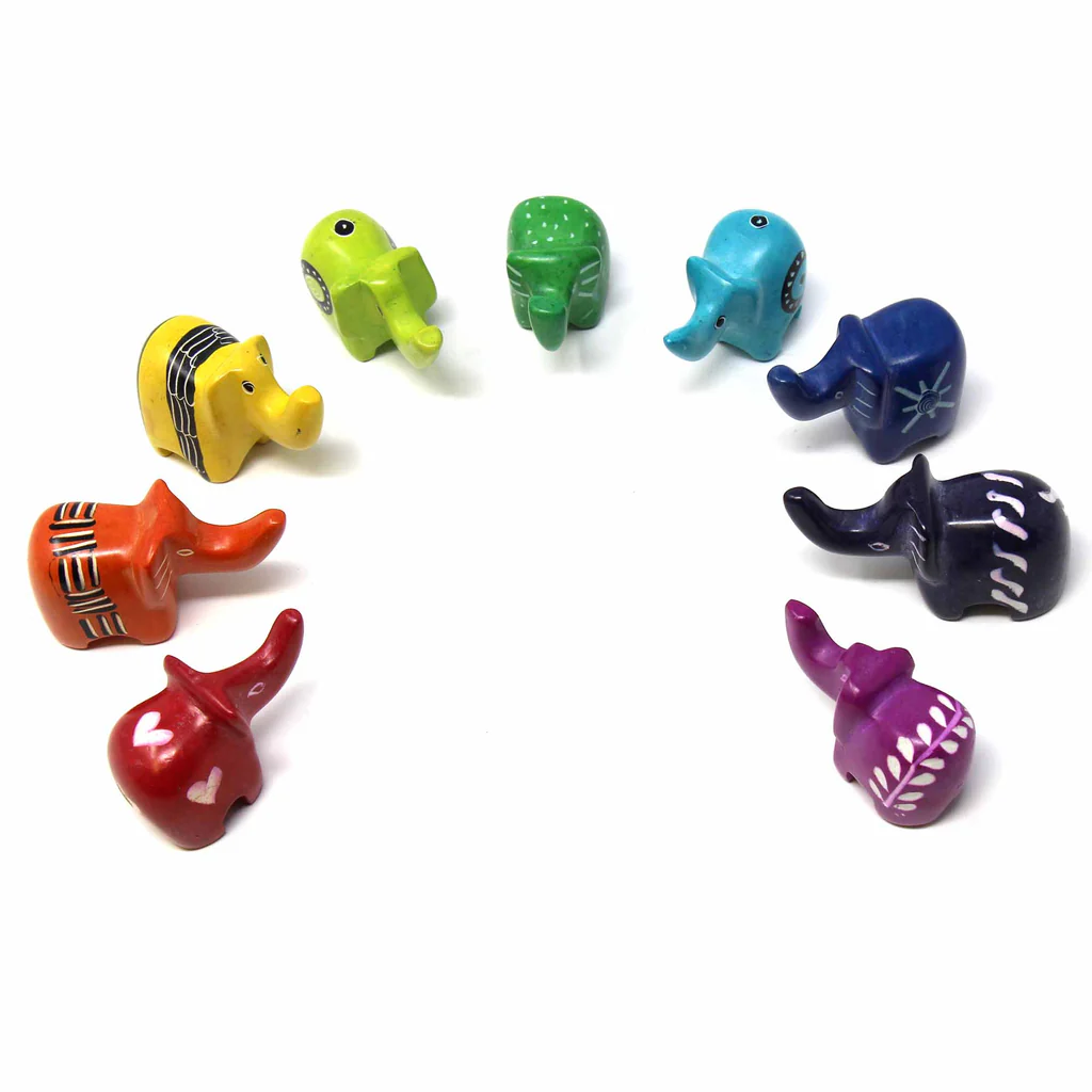 SOAPSTONE TINY ANIMAL TRINKETS - ASSORTED PACK OF 5 COLORS
