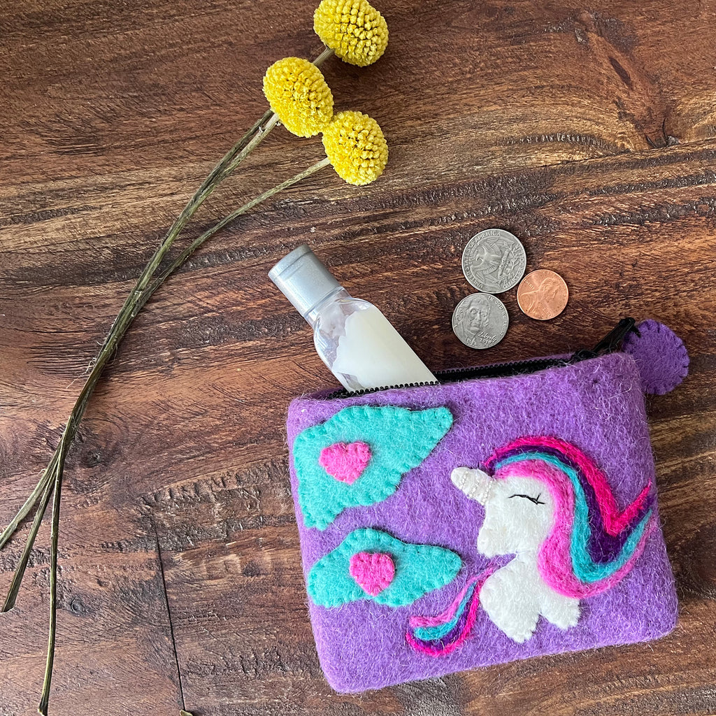 Unicorn Felt Coin Purse