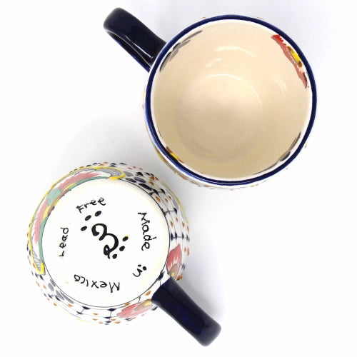 Rounded Mugs - Dots and Flowers, Set of Two
