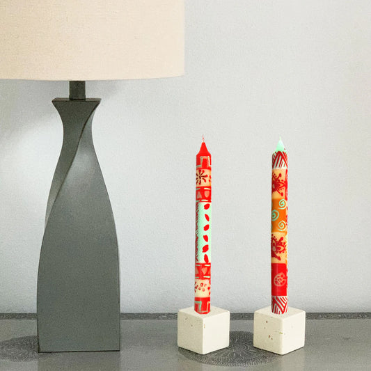 Hand Painted Candles in Owoduni Design (pair of tapers)