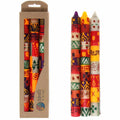 Set of Three Boxed Tall Hand-Painted Candles - Indaeuko Design