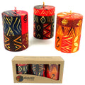 Set of Three Boxed Hand-Painted Candles - Bongazi Design