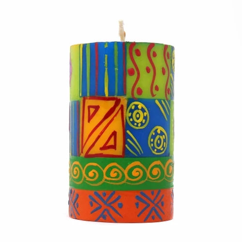 Single Boxed Hand-Painted Pillar Candle - Shahida Design