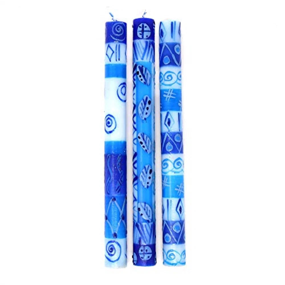 Tall Hand Painted Candles - Three in Box - Feruzi Design