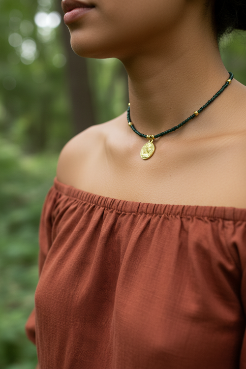 Dark Green Choker Lifestyle