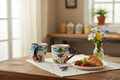 Dots and Flowers Mugs Empty