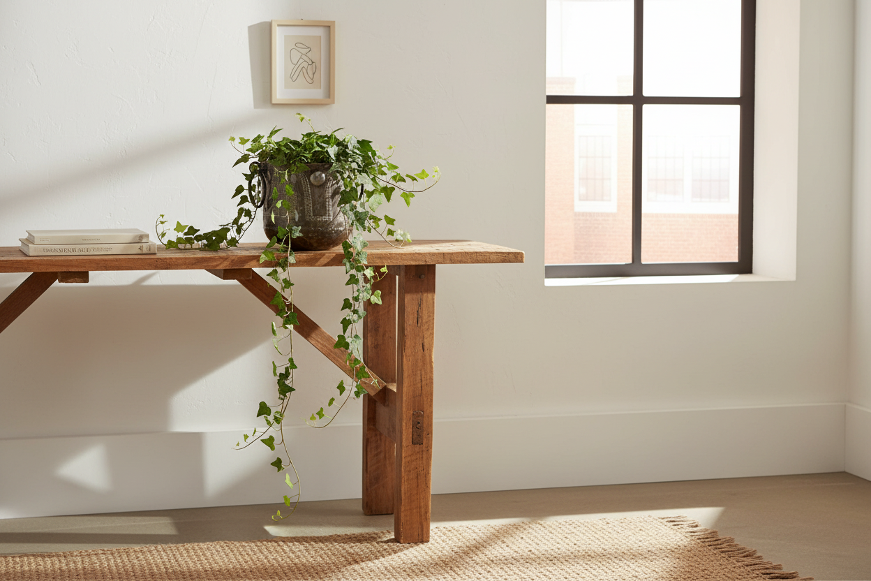 Hammered Metal Container as Planter