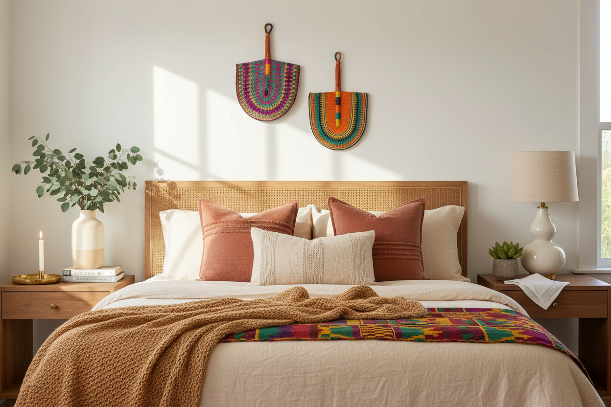 Handwoven Bolga Straw Fans from Ghana