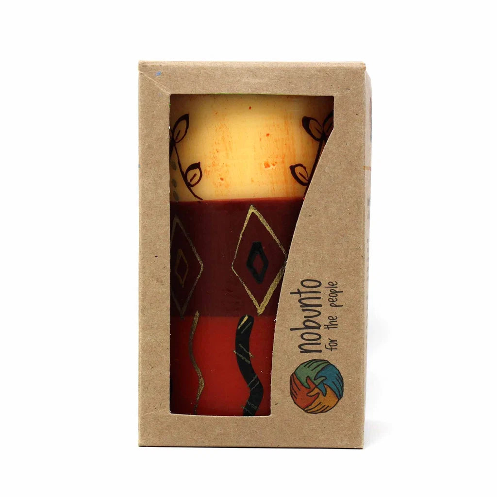 Single Boxed Hand-Painted Pillar Candle - Bongazi Design