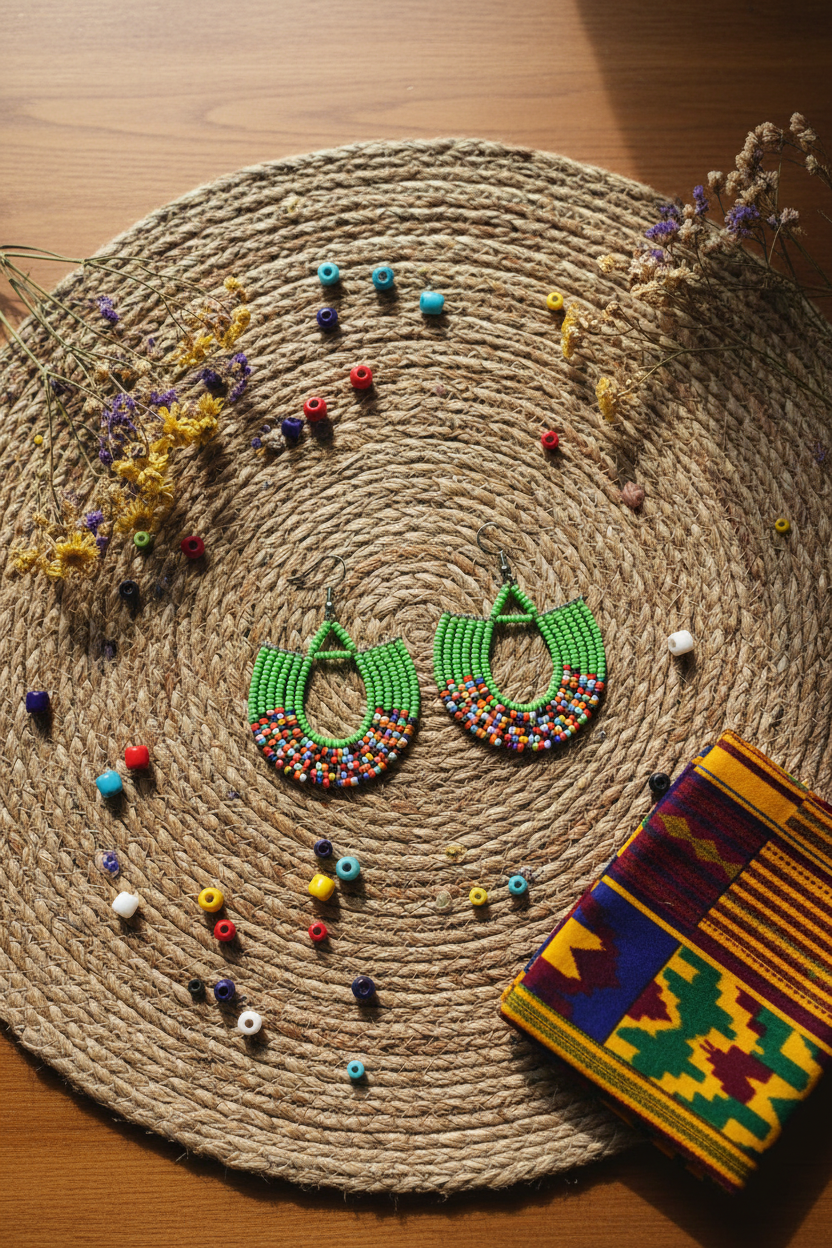 Maasai Earrings - Flat Lay
