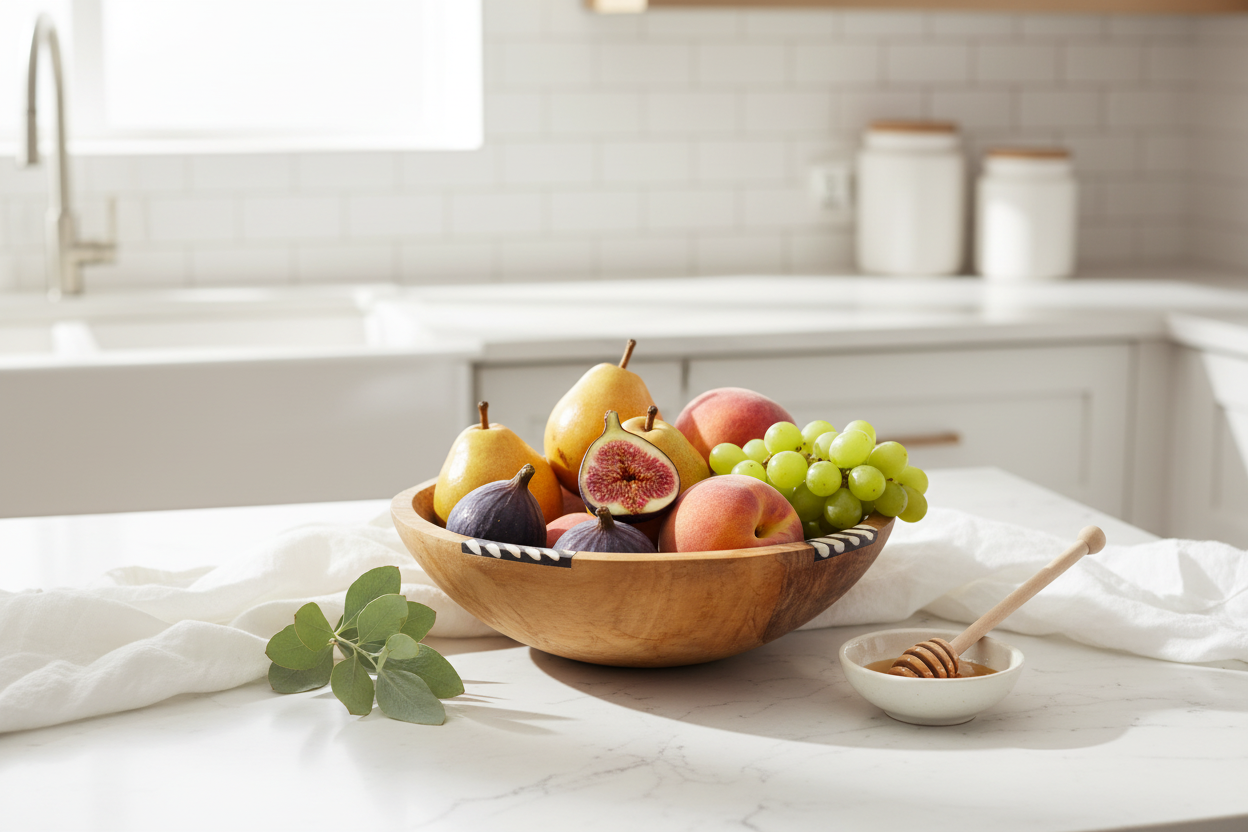 Olive Wood Bowl Bright Lifestyle